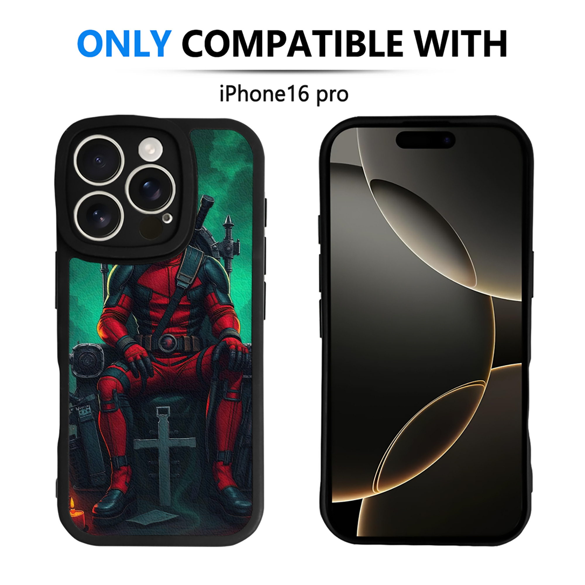 （画像用） Deadpool デッドプール 【iPhone 16シリーズ対応】シリコンスマホケース（レザー調） 材質：シリコン